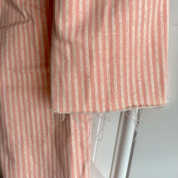 NWT LC Lauren Conrad Skinny Crop Mid Rise Lycra Stretch Jeans In Pink Striped - Picture 3 of 16